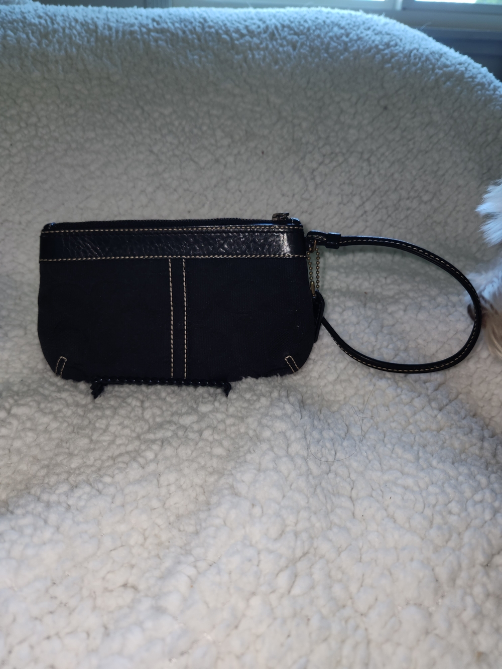 Coach Black Canvas Wristlet with Contrast Stitching - Picture 2 of 10